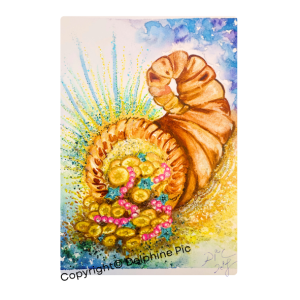 Lithographie - Carte Corne d'Abondance