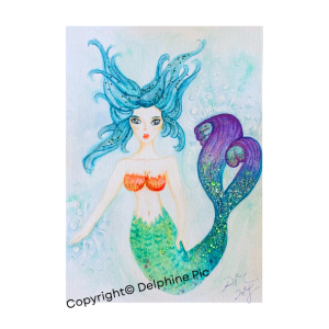 Lithographie - Carte Sirène