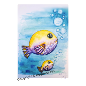 Lithographie - Carte Poissons