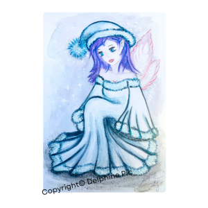 Lithographie - Carte Fée de l'Hiver