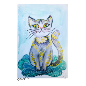 Lithographie - Carte Chat