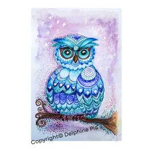 Lithographie - Carte Hibou